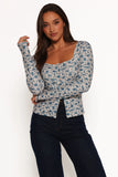Keanu Long Sleeve Top Blue Floral