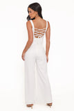 Brenda Lace Back Jumpsuit White