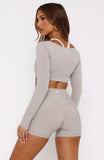 Keep Up High Waisted Shorts 4 Pebble