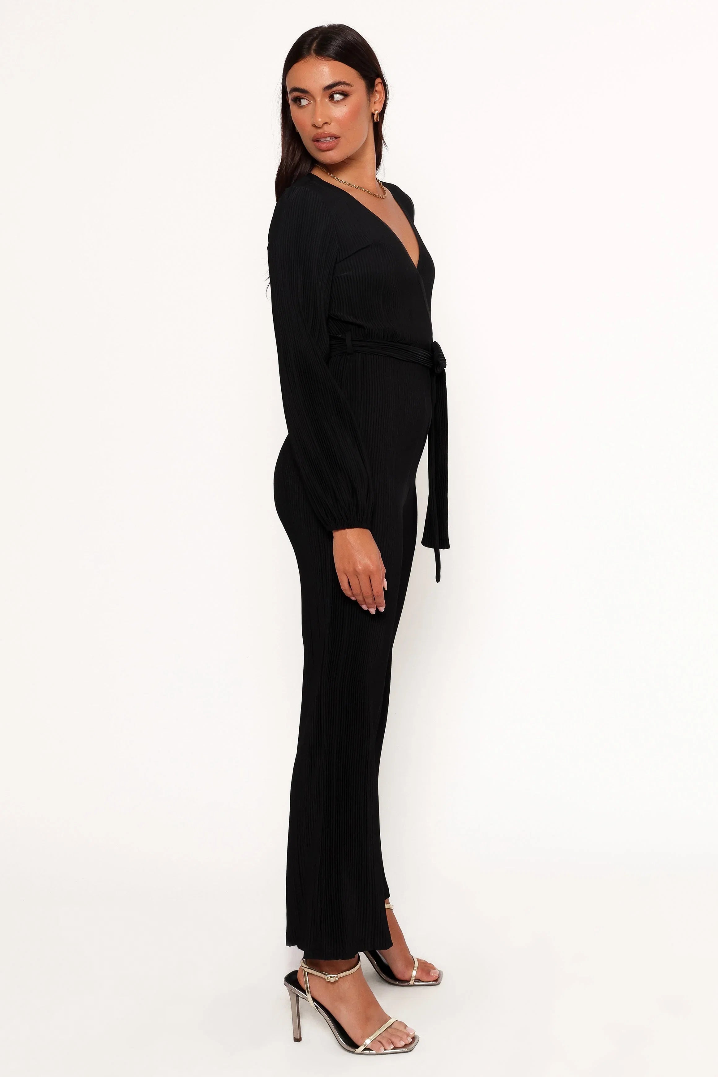 Solange Plisse Jumpsuit Black