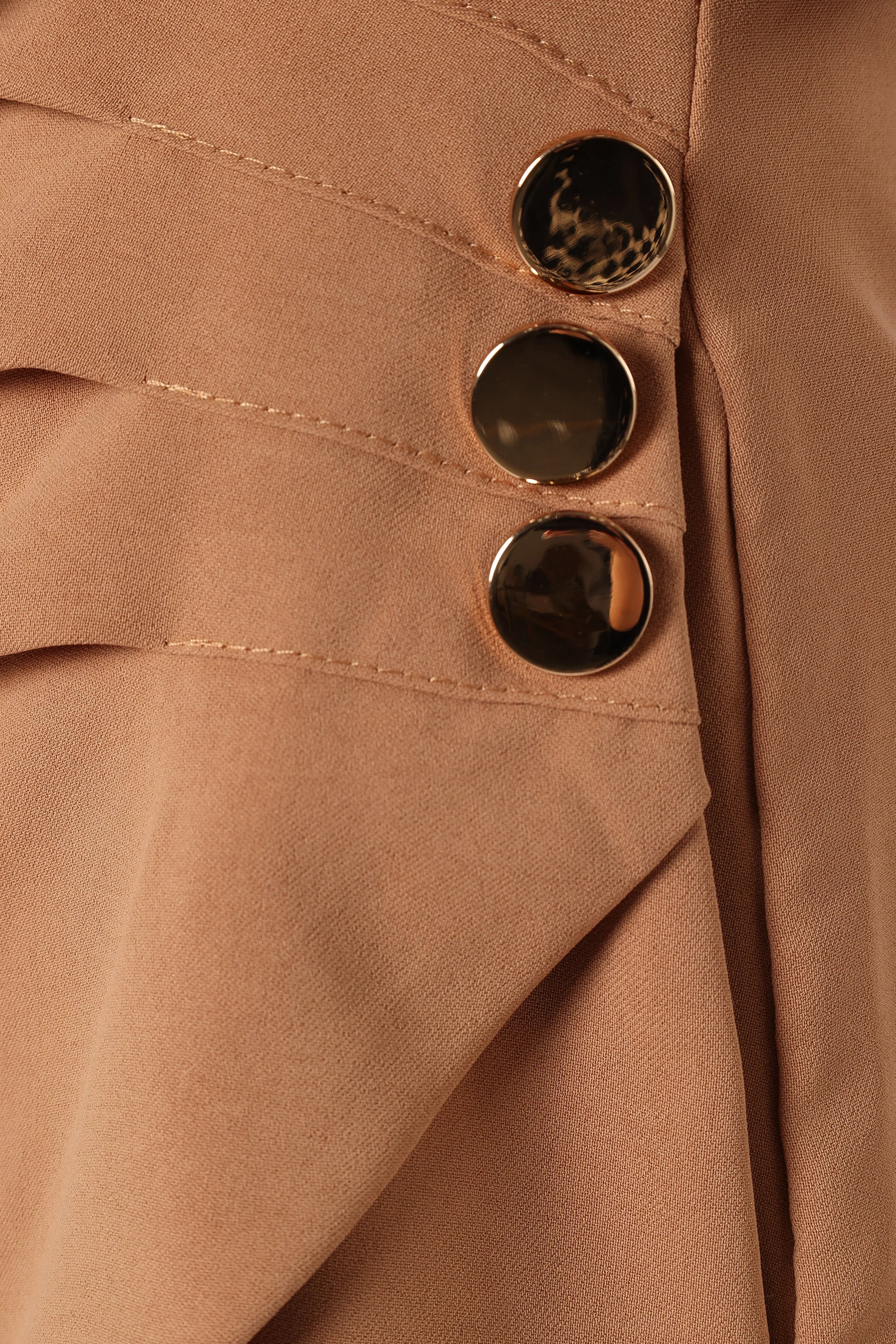 Galen Long Sleeve Romper Mocha