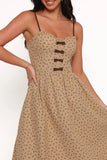 Robbins Midi Dress Beige Brown