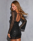 Moonlit Maven Mesh Sequin Mini Dress