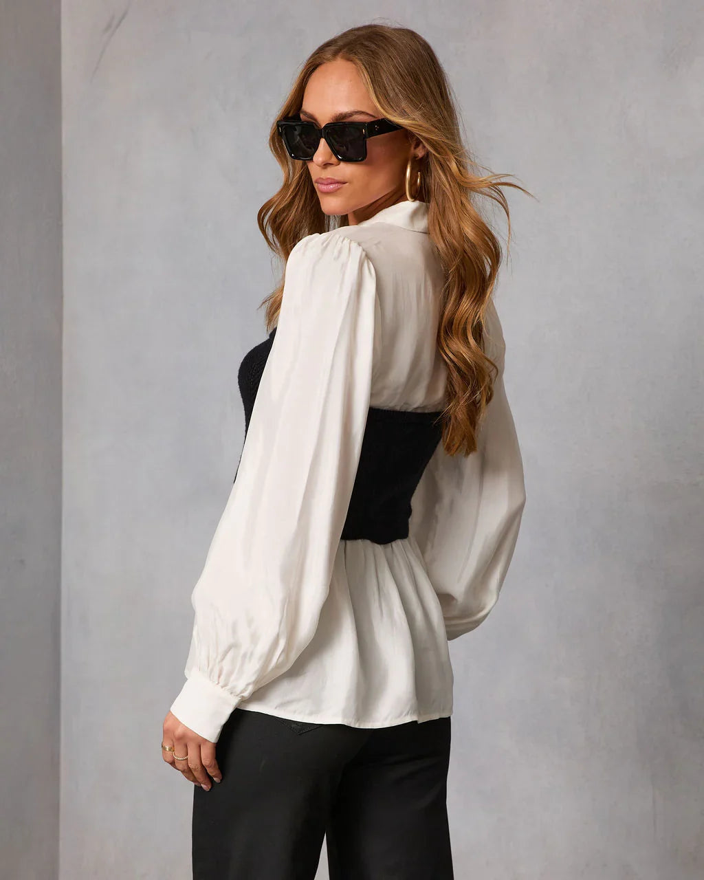 Nebbia Contrast Twofer Top