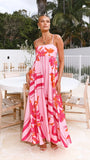 Kaethe Maxi Dress Pink Orange