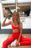 Ill Prove It Sports Crop Red White