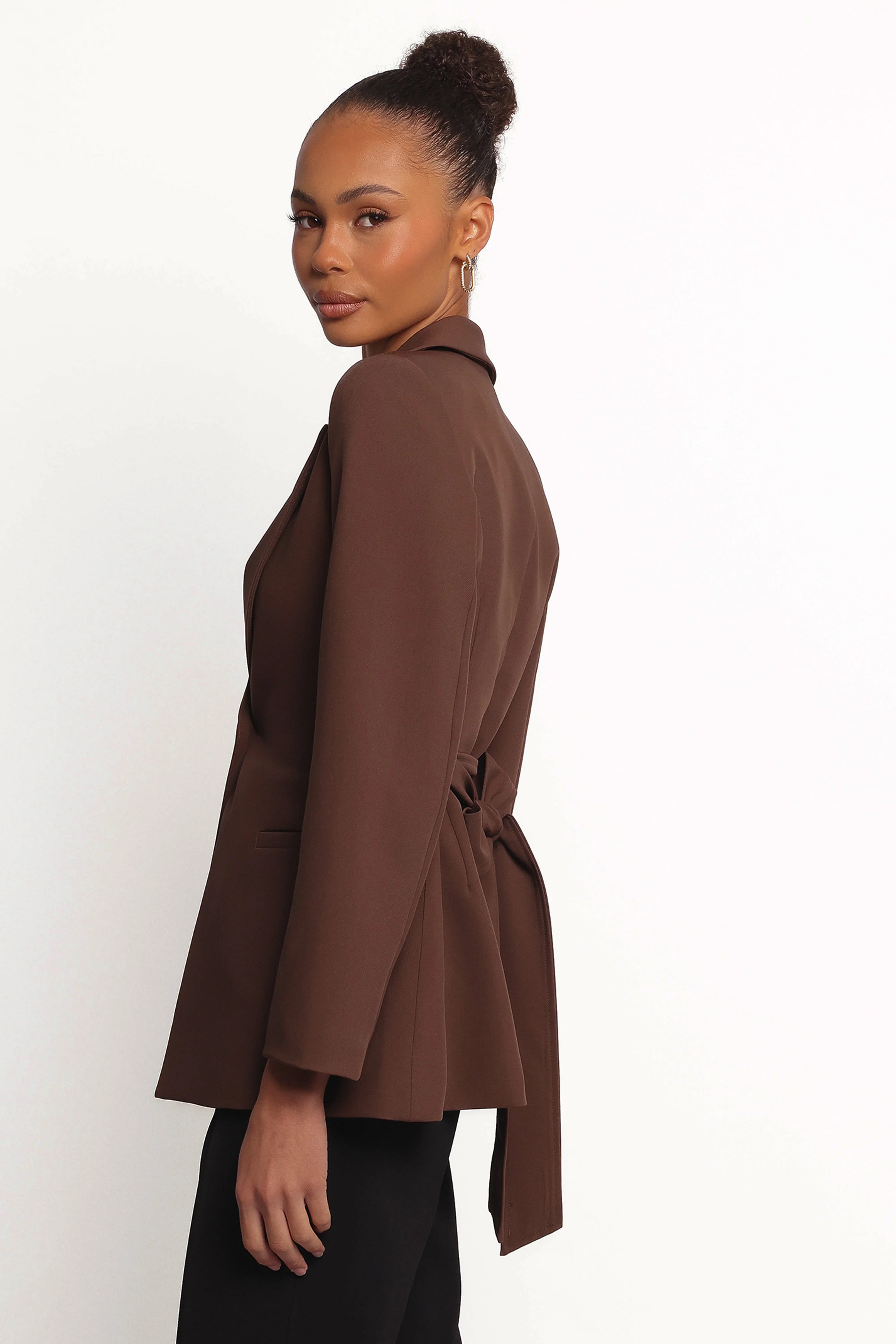 Eliana Waist Tie Blazer Espresso