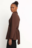 Eliana Waist Tie Blazer Espresso