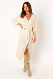 Nova Wrap Knit Midi Dress Taupe