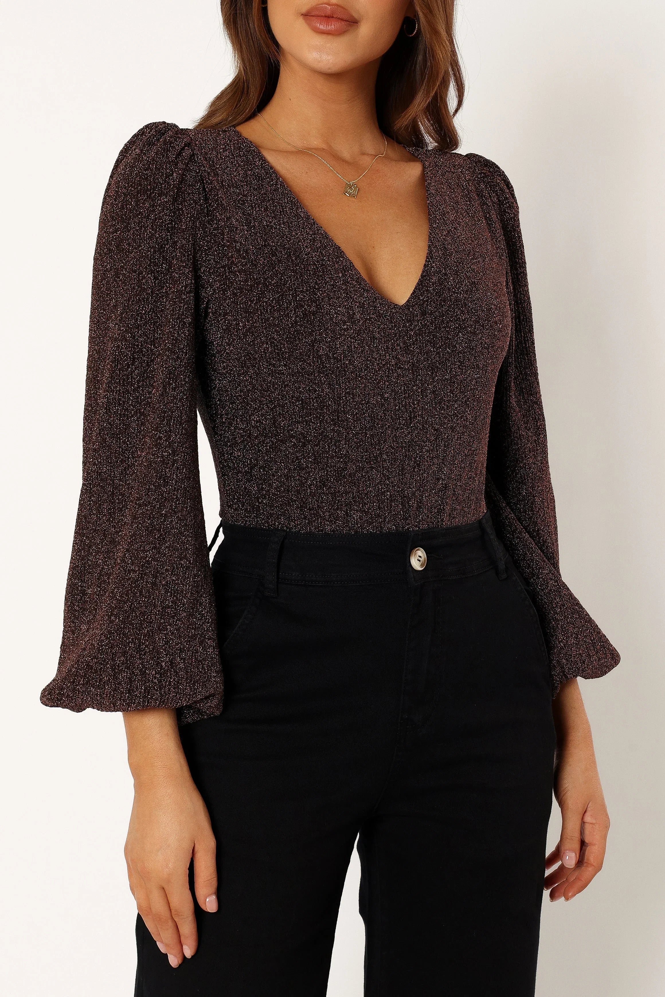 Wander Long Sleeve Bodysuit Bronze