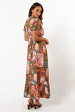 Everly Short Sleeve Maxi Dress Olive Print