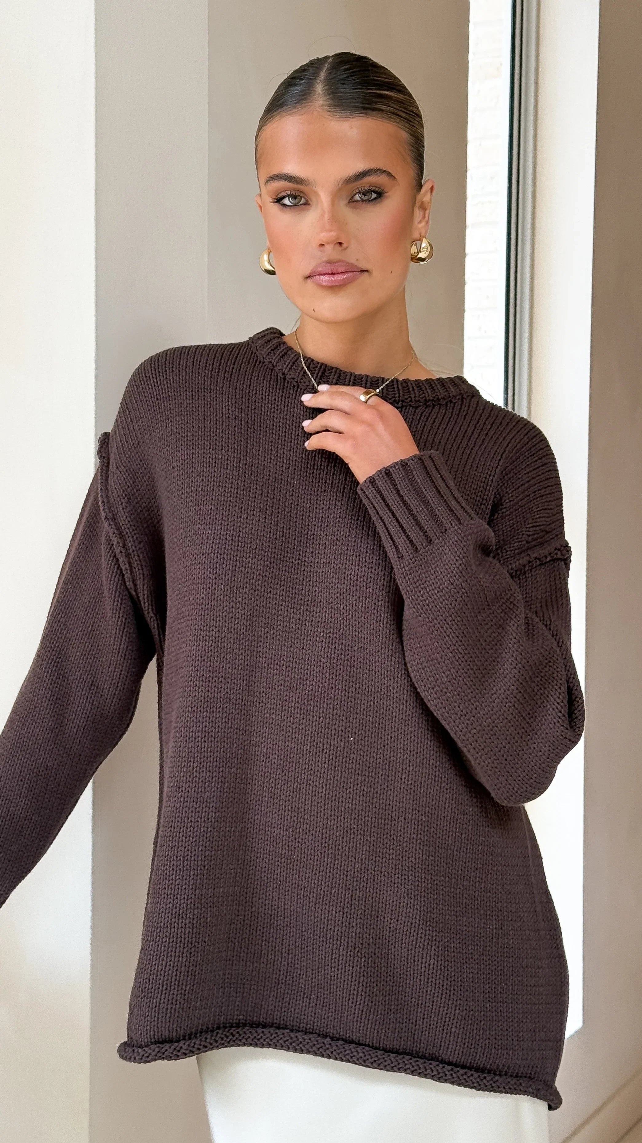 Delvine Knit Jumper Chocolate