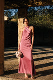 Mila Halterneck Maxi Dress Dark Rose