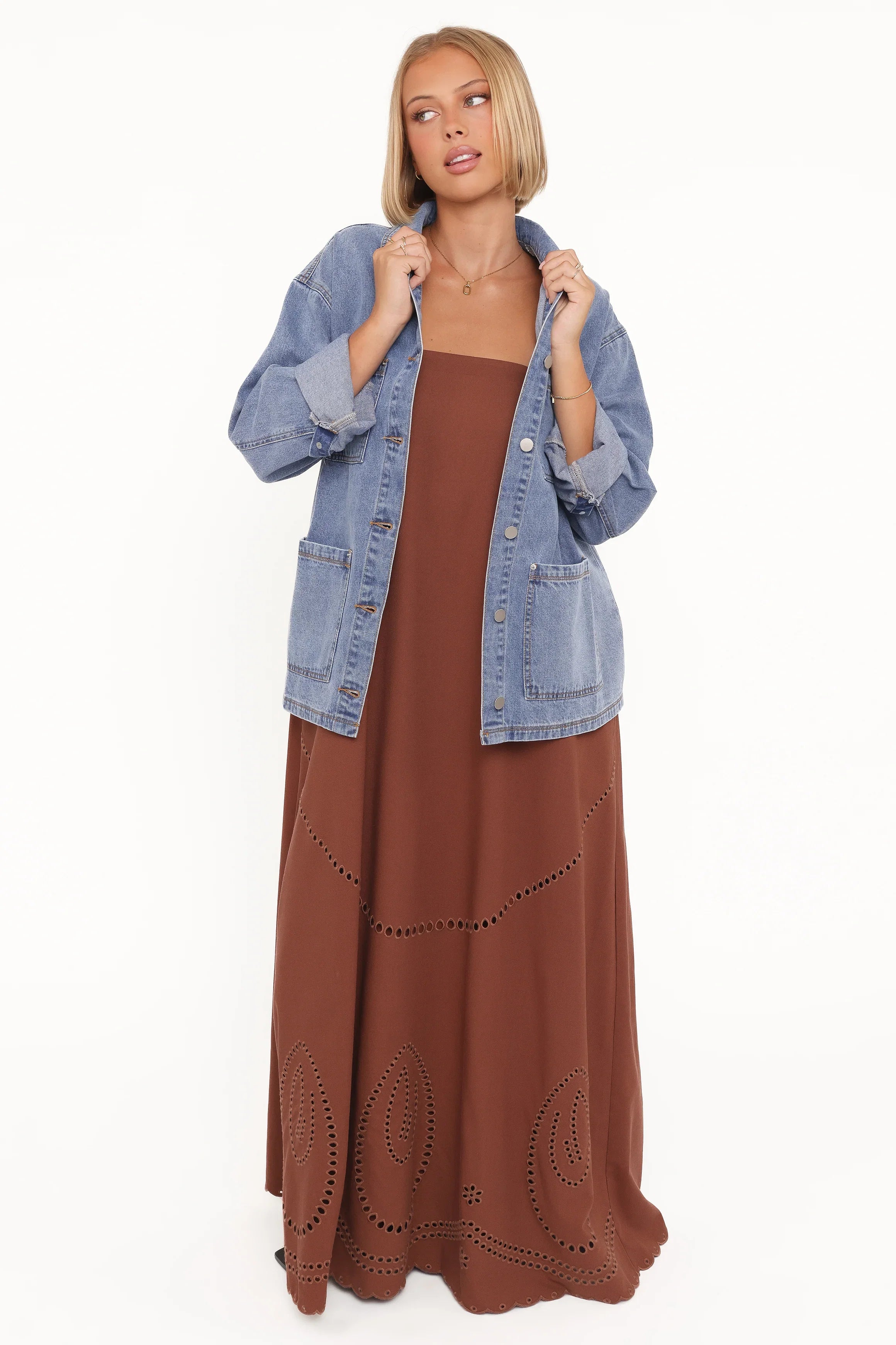Como Strapless Maxi Dress Brown