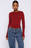 Only For Tonight Long Sleeve Top Wine