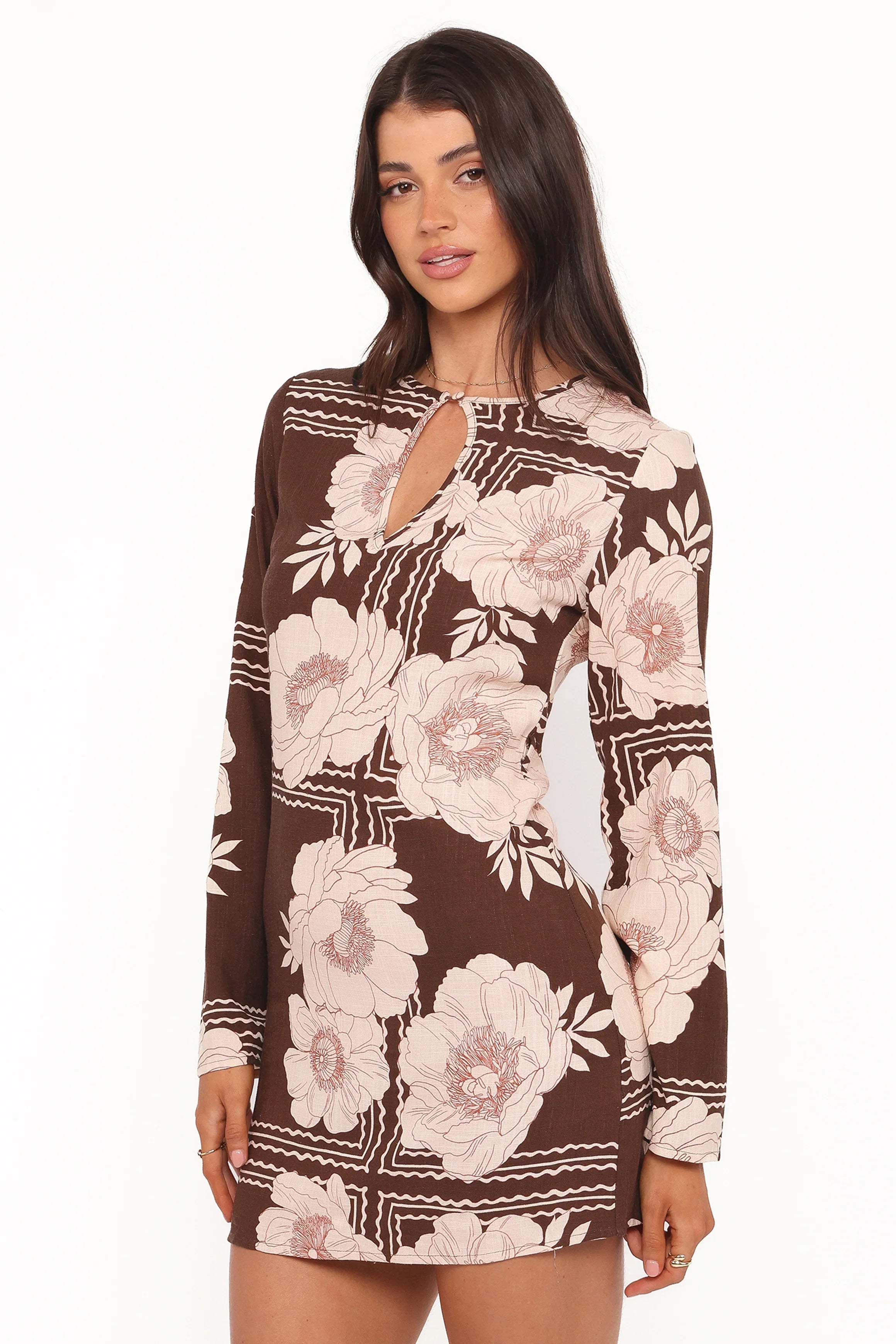 Marylon Mini Dress Brown Floral