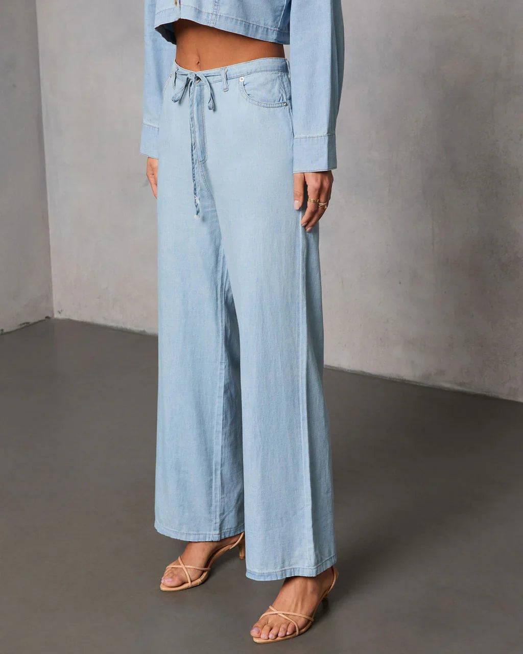 Issey Rigid Low Rise Straight Chambray Pants