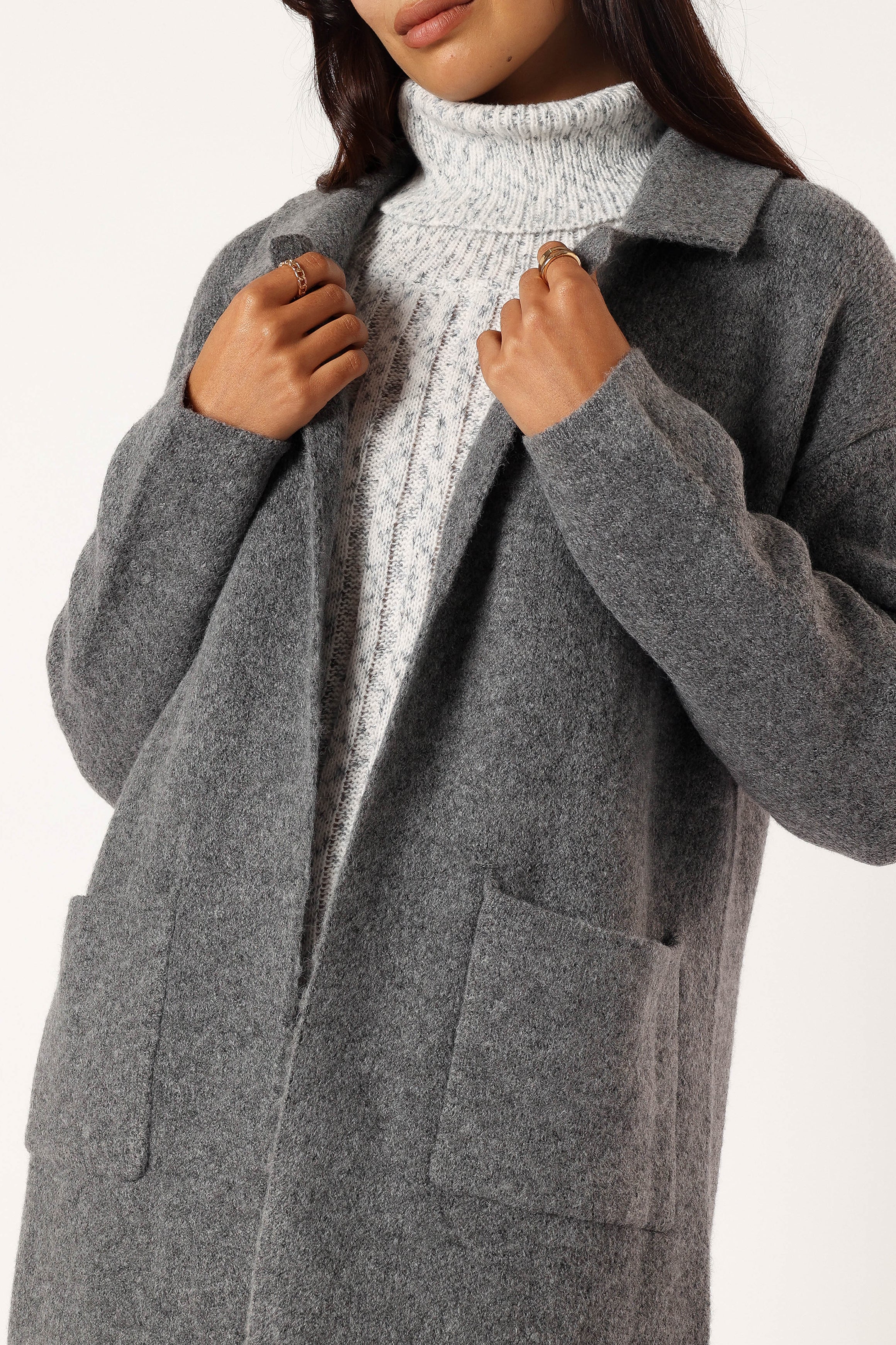 Skylar Open Front Coatigan Grey