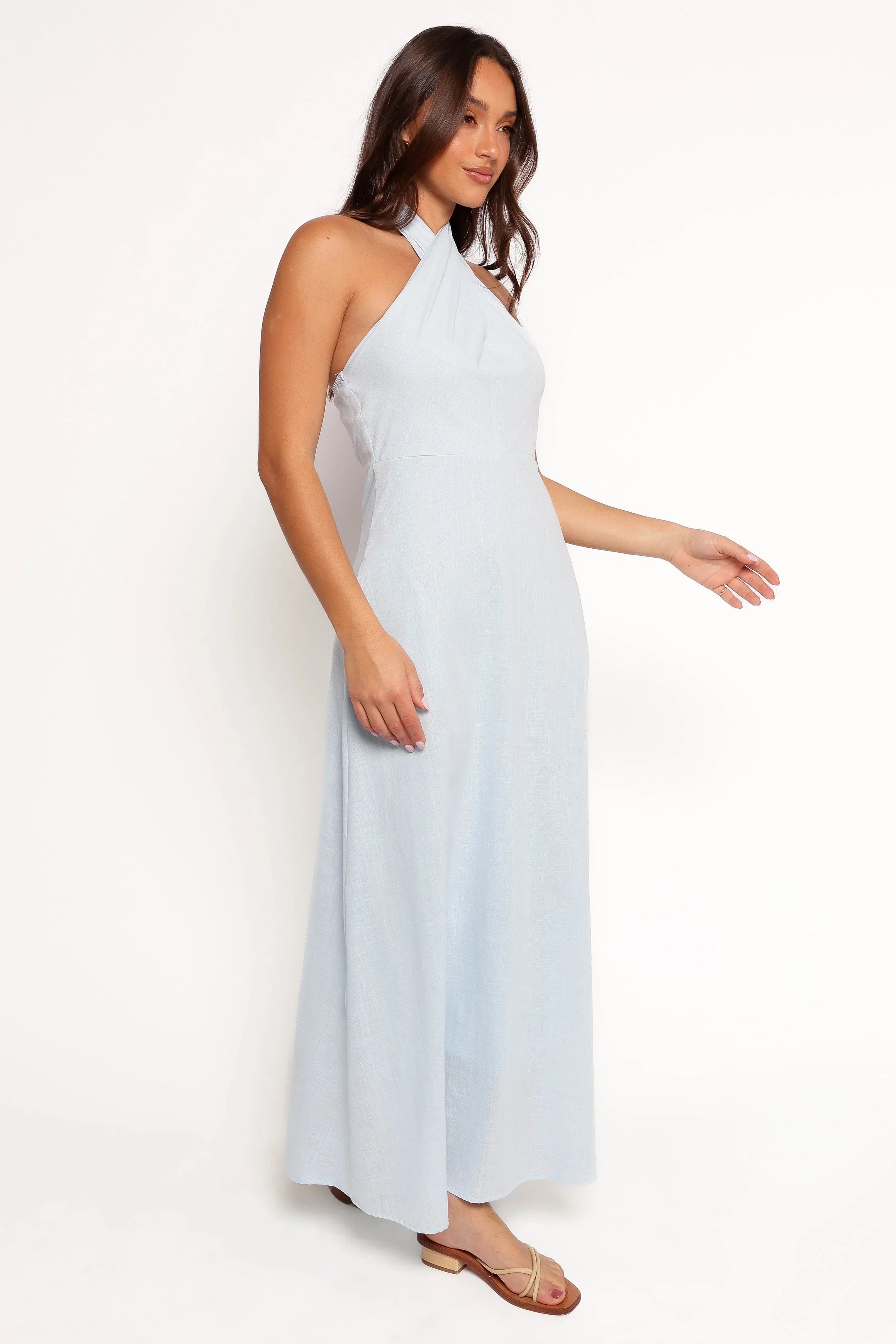 Betsy Halterneck Maxi Dress Pale Blue