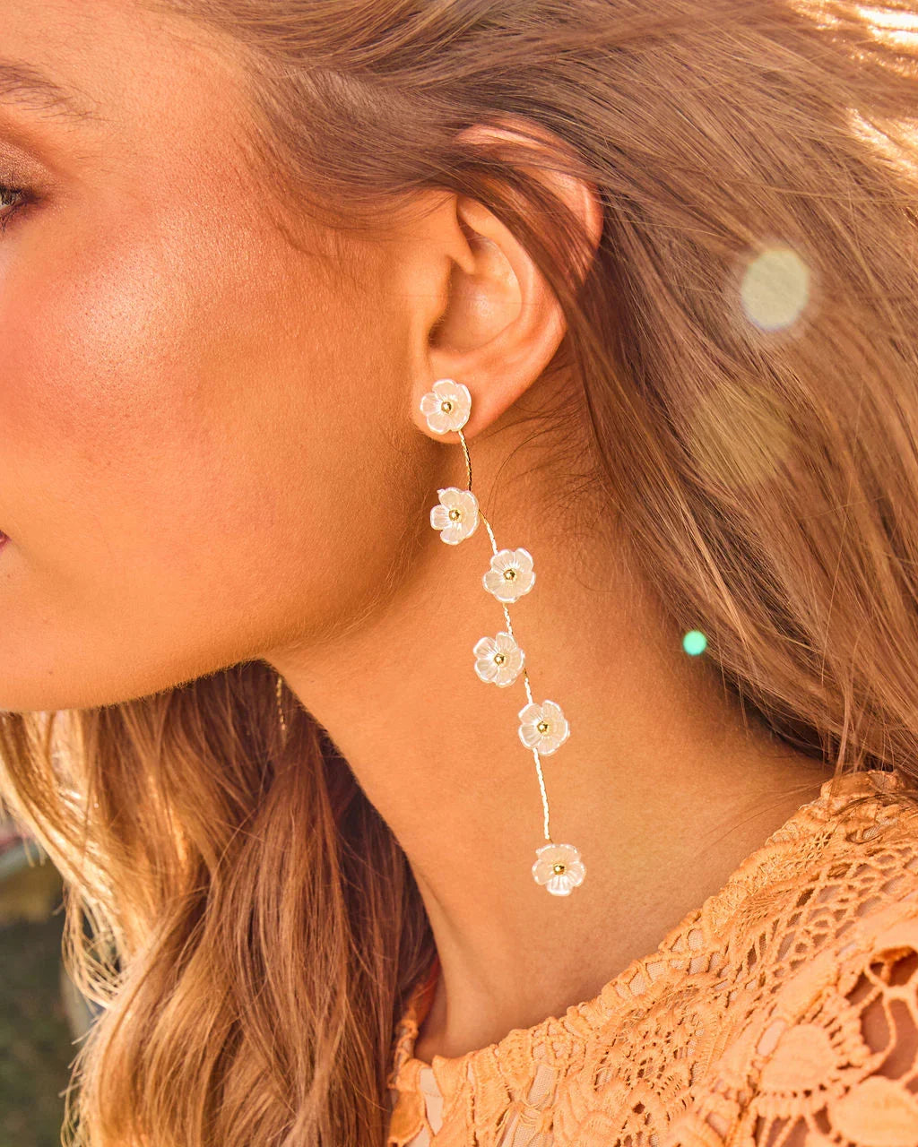 Poised Bloom Floral Drop Earrings
