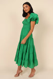 Morgan Tiered Dress Green