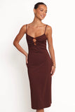 Ashy Midi Dress Brown