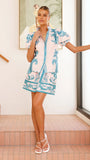 Lanie Shirt Aqua Pink Zayna