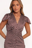 Dean Maxi Dress Brown Polka Dot