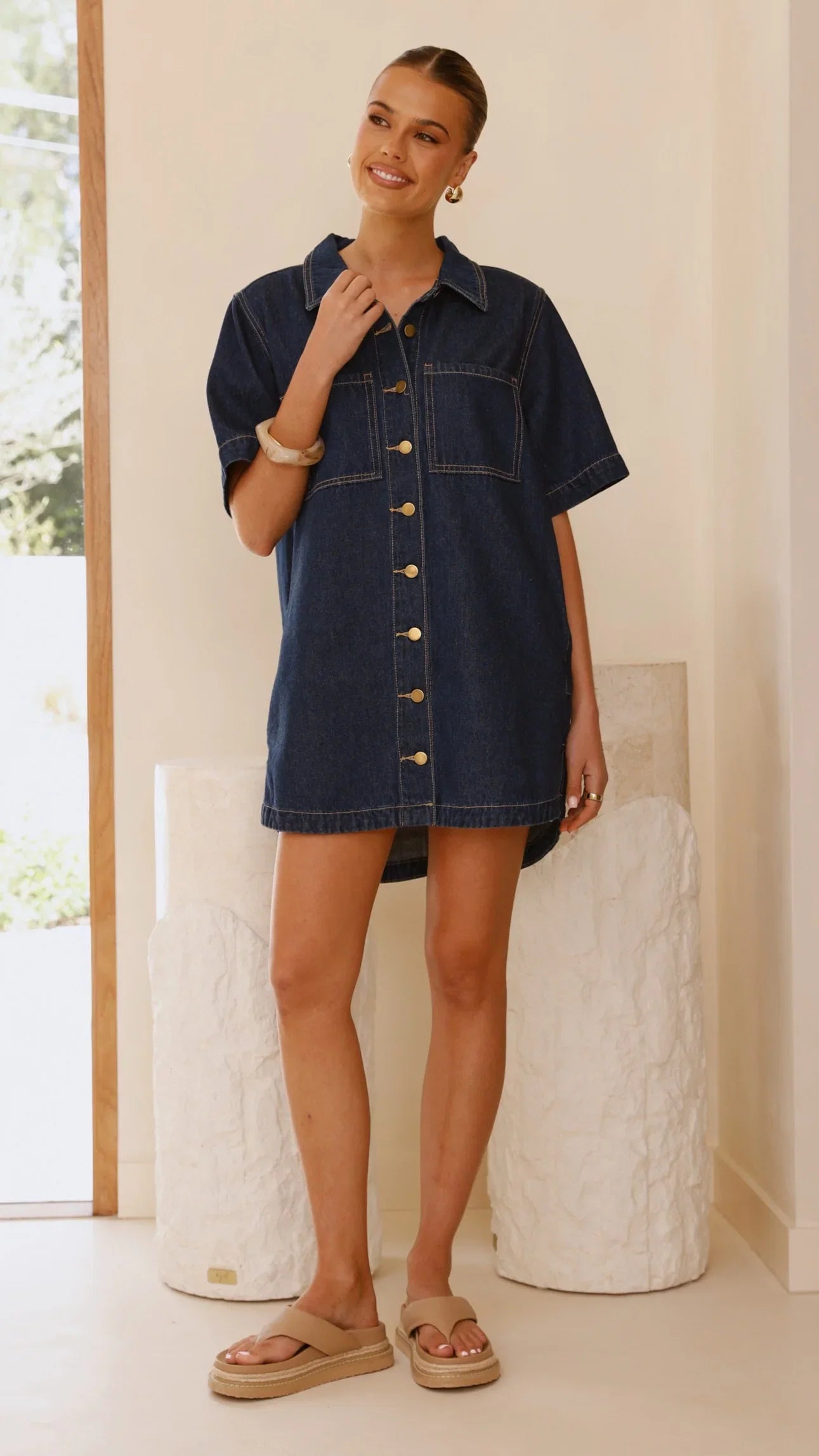 Rayna Denim Mini Dress Indigo
