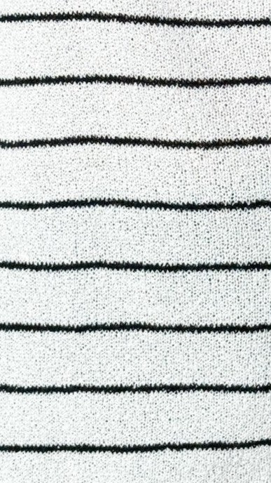 Blair Off Shoulder Tee White Black Stripe