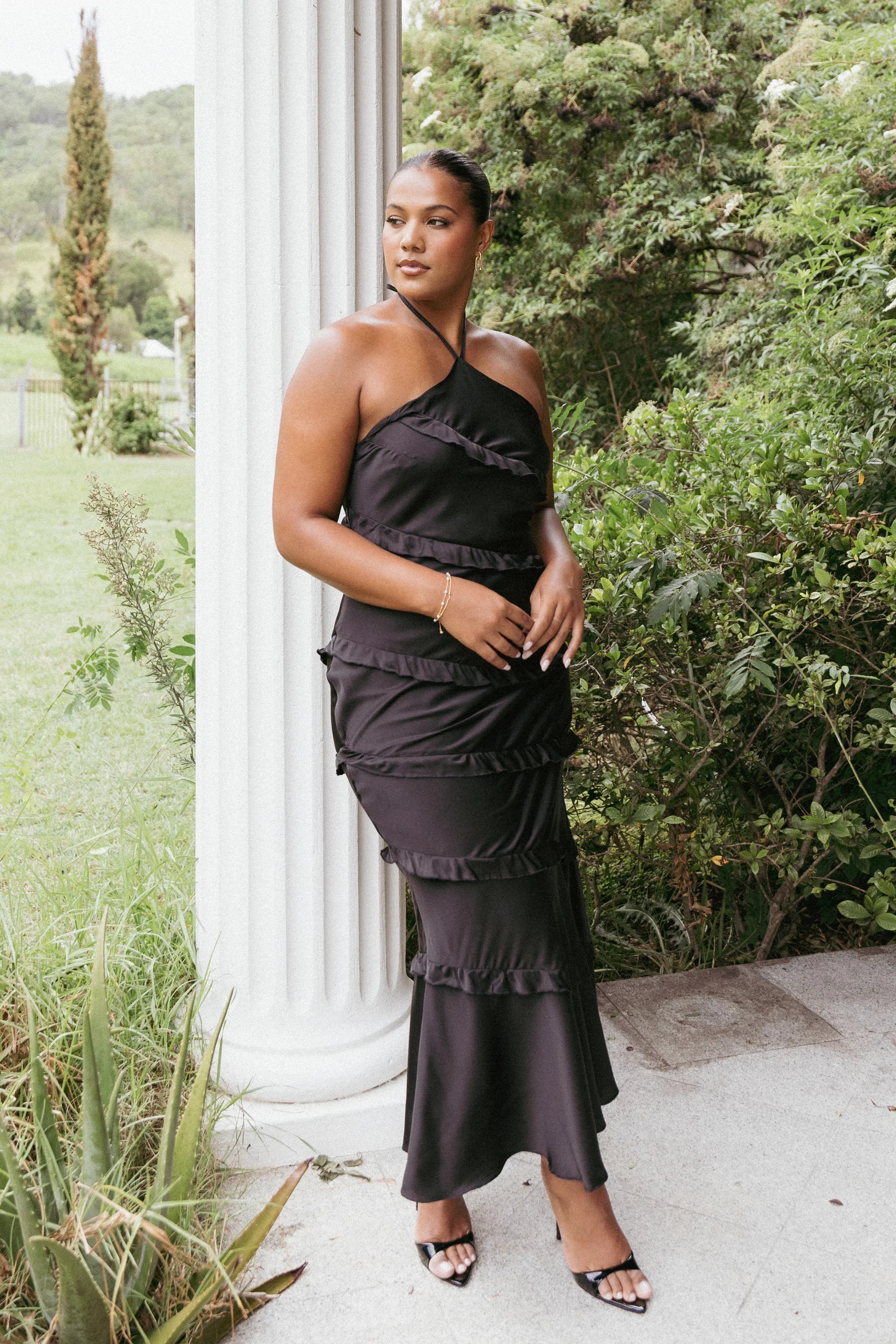 Roxanne Halterneck Maxi Dress Black