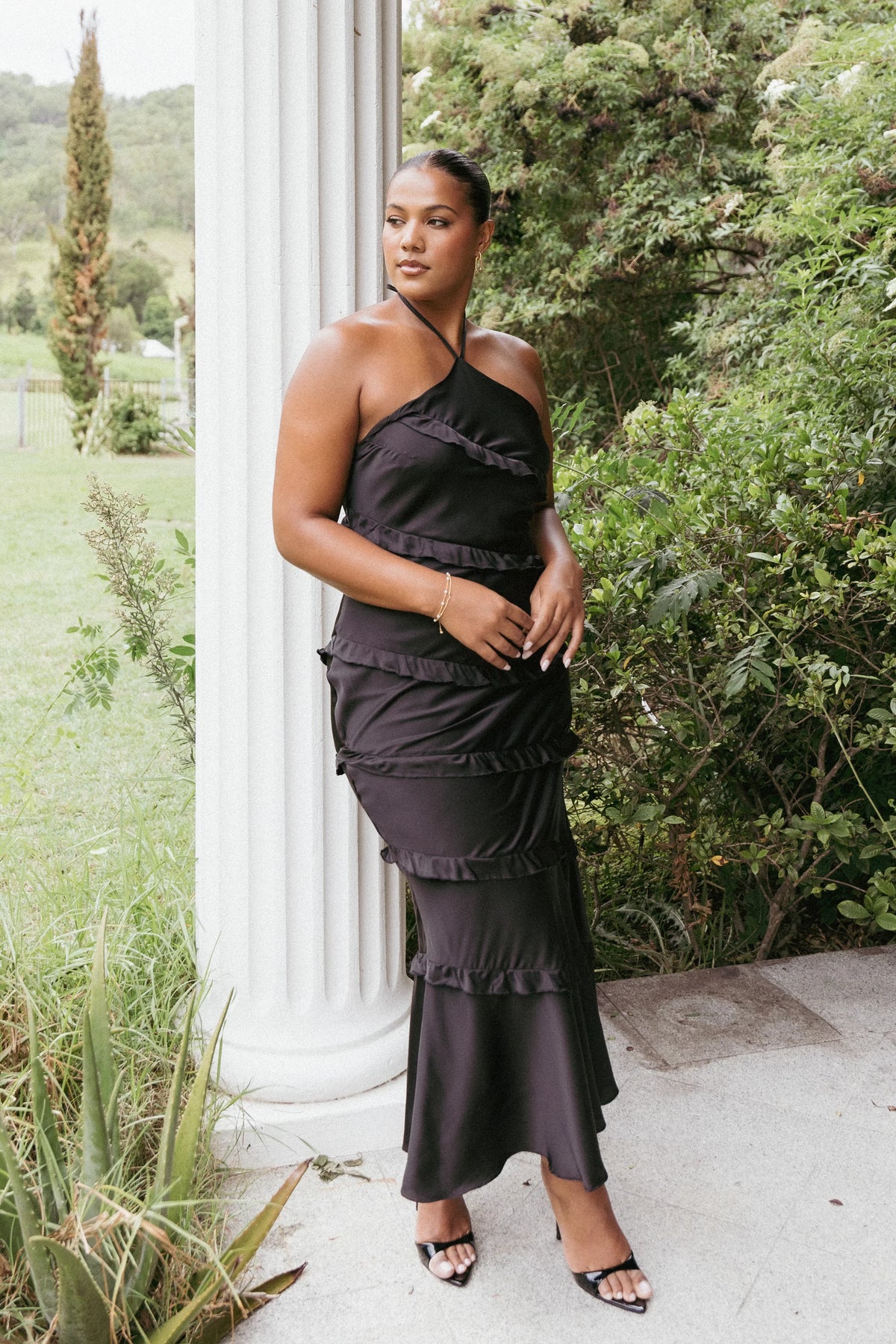 Roxanne Halterneck Maxi Dress Black