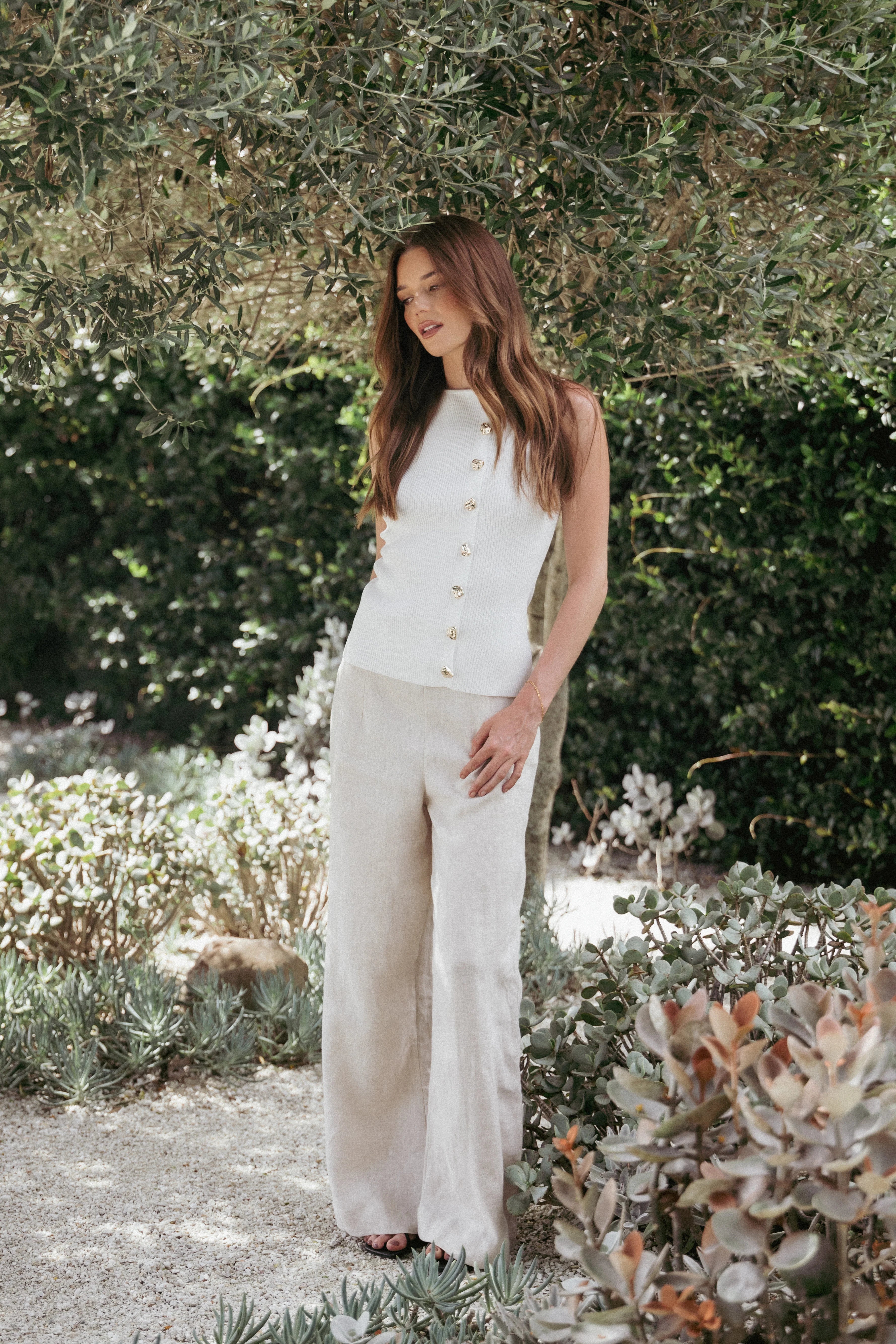 Lysa Knit Vest Top White