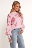 Jax Western Knit Sweater Pink