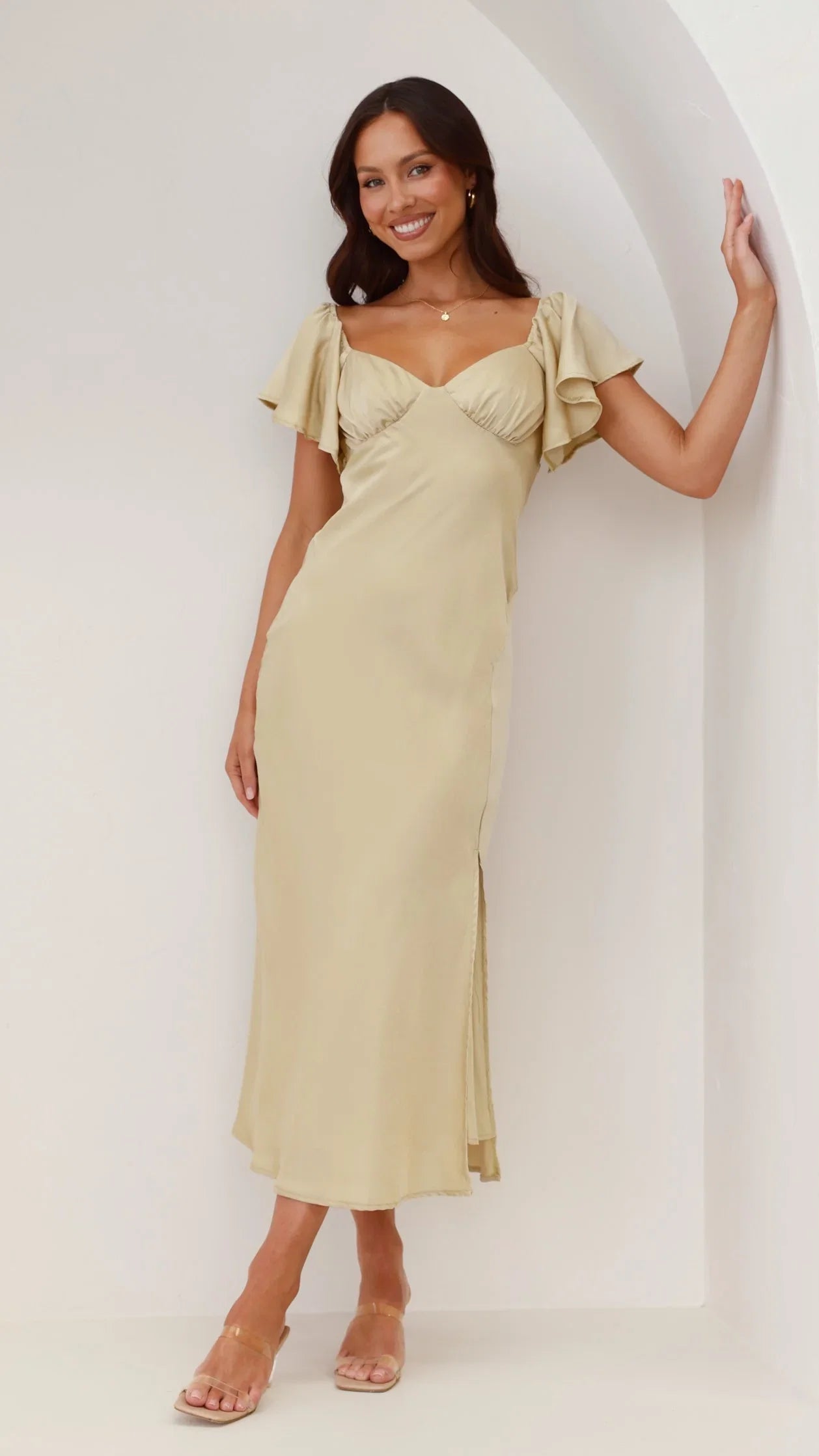 Louisa Midi Dress Olive