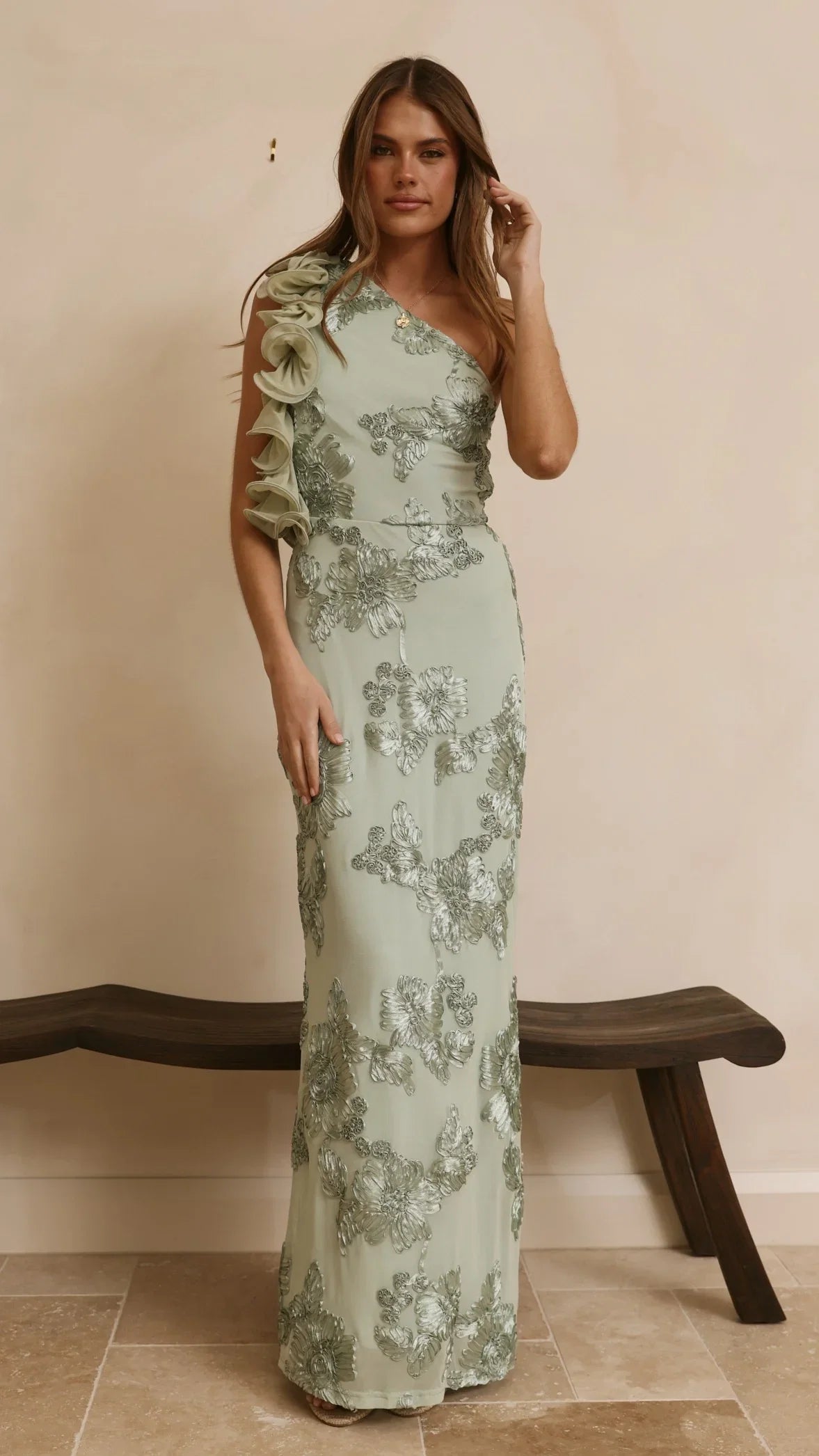 Darlee Maxi Dress Sage Floral