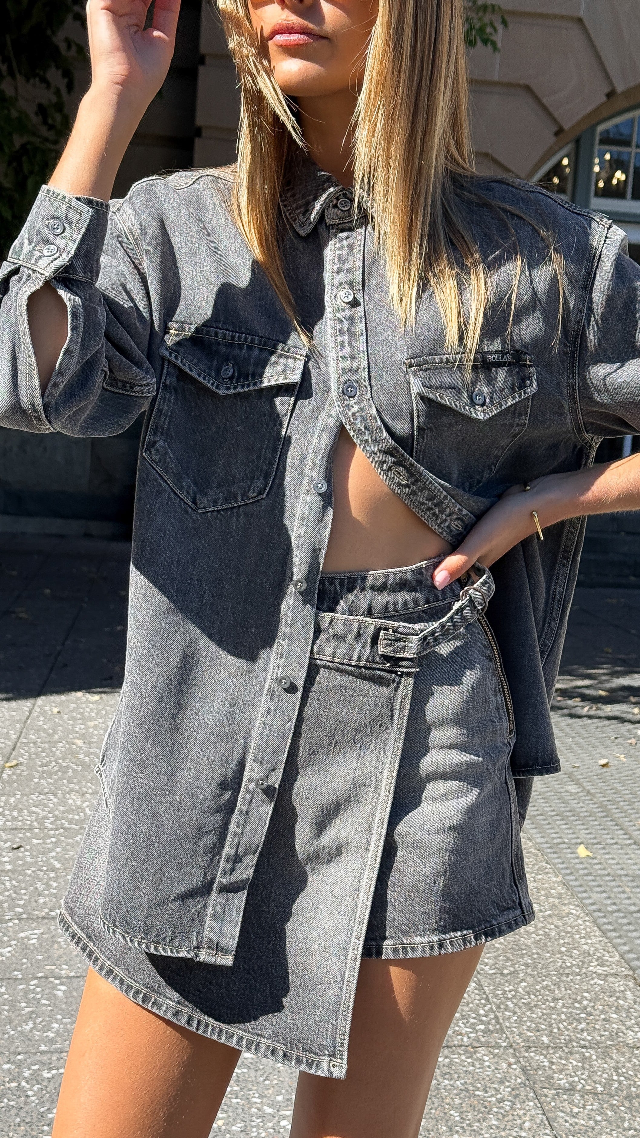 Rollas Classic Denim Shirt Black Stone