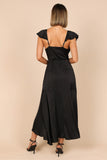 Cally Frill Shoulder Midi Dress Black