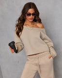 Homebody Honey Off Shoulder Sweatshirt