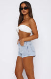 Missin Something Denim Shorts Powder Blue Wash
