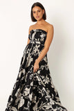 Angelique Strapless Maxi Dress Black Floral