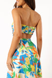 Harriet Strapless Midi Dress Malta Print