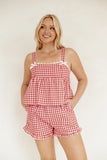 Isidore Gingham Short Set Red