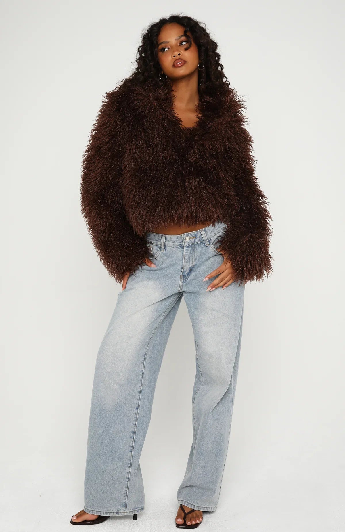 Weekend Away Faux Fur Jacket Chocolate