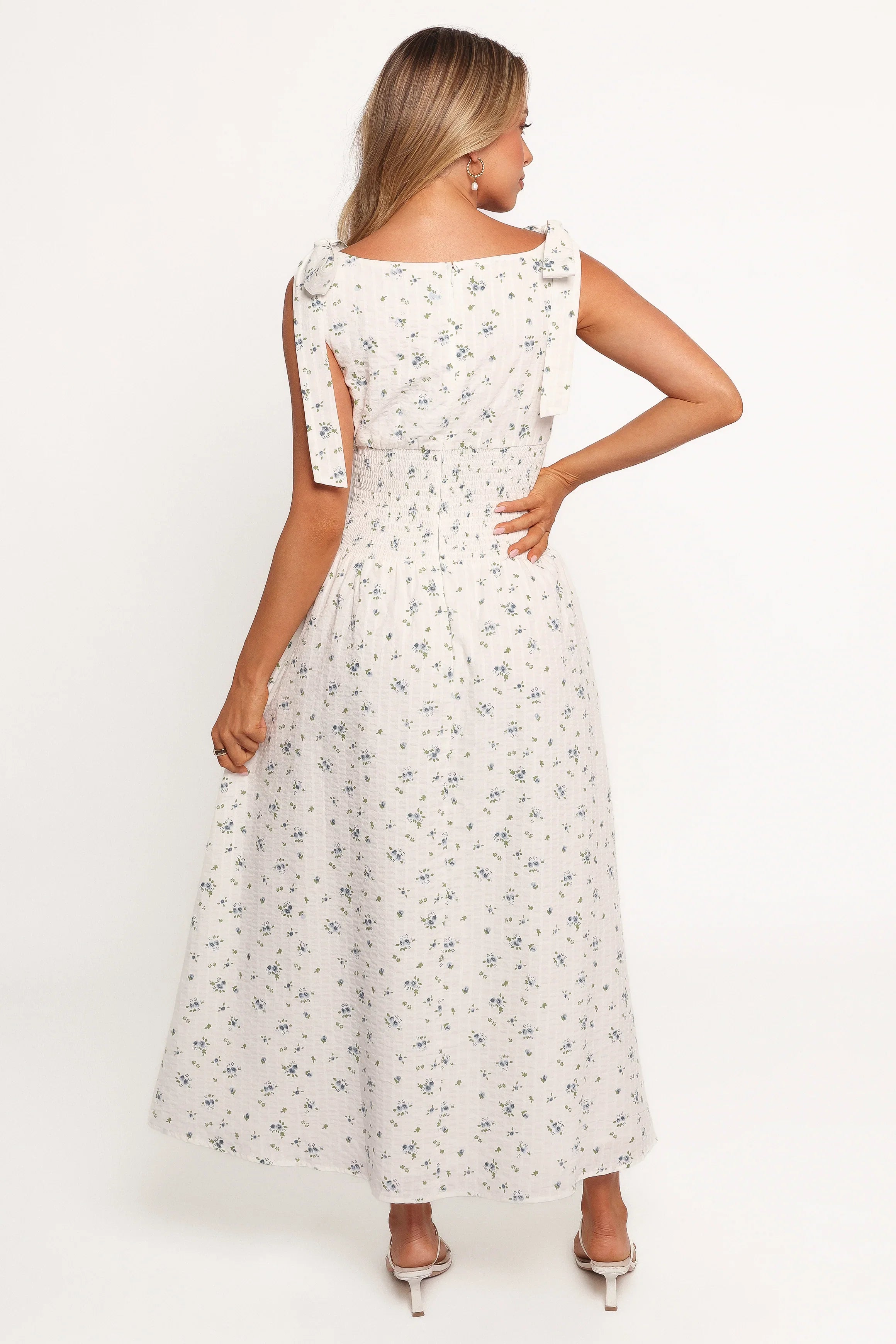 Leticia Midi Dress Blue Ditsy Floral