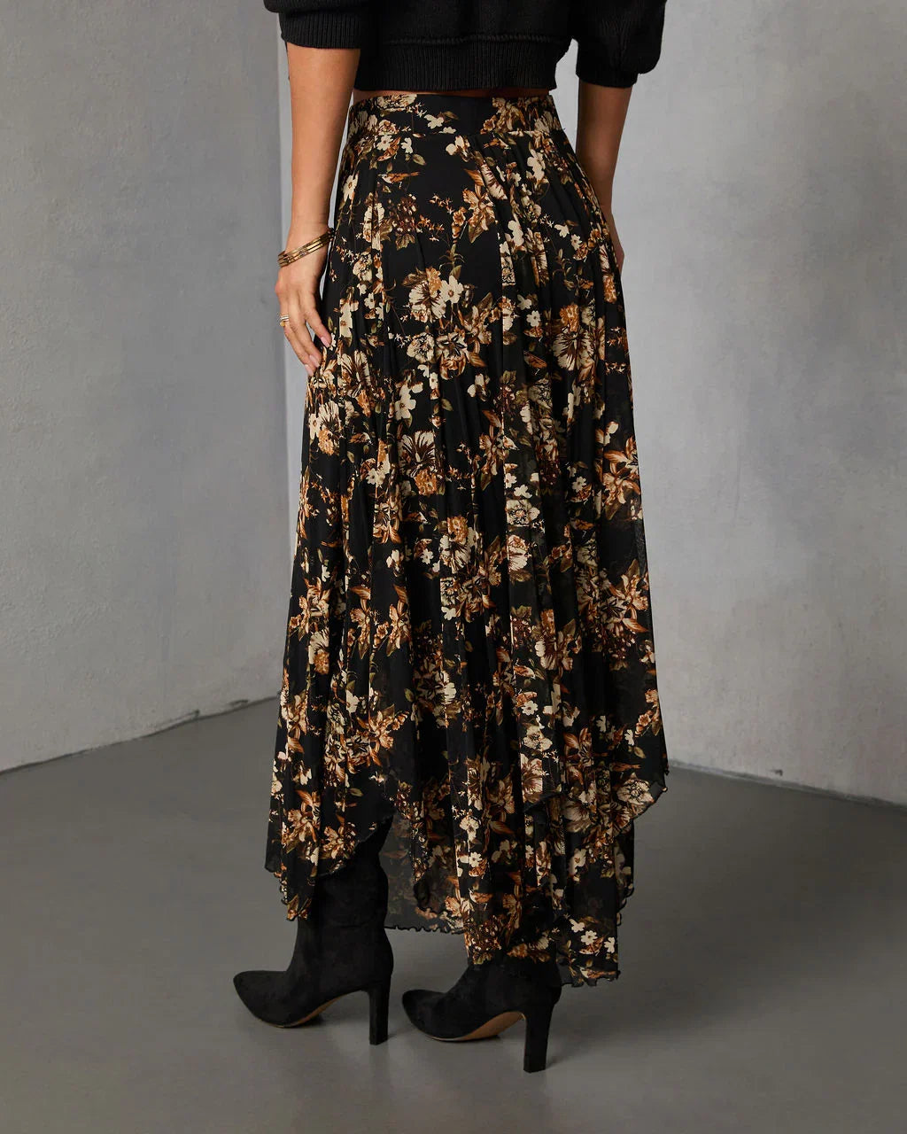 Autumn Fern Printed Midi Skirt