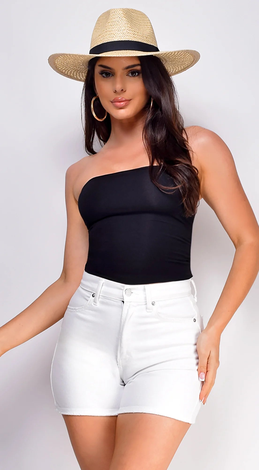 Michelle Denim Shorts White