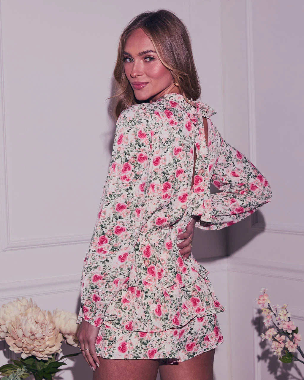 Serene Tiered Floral Romper