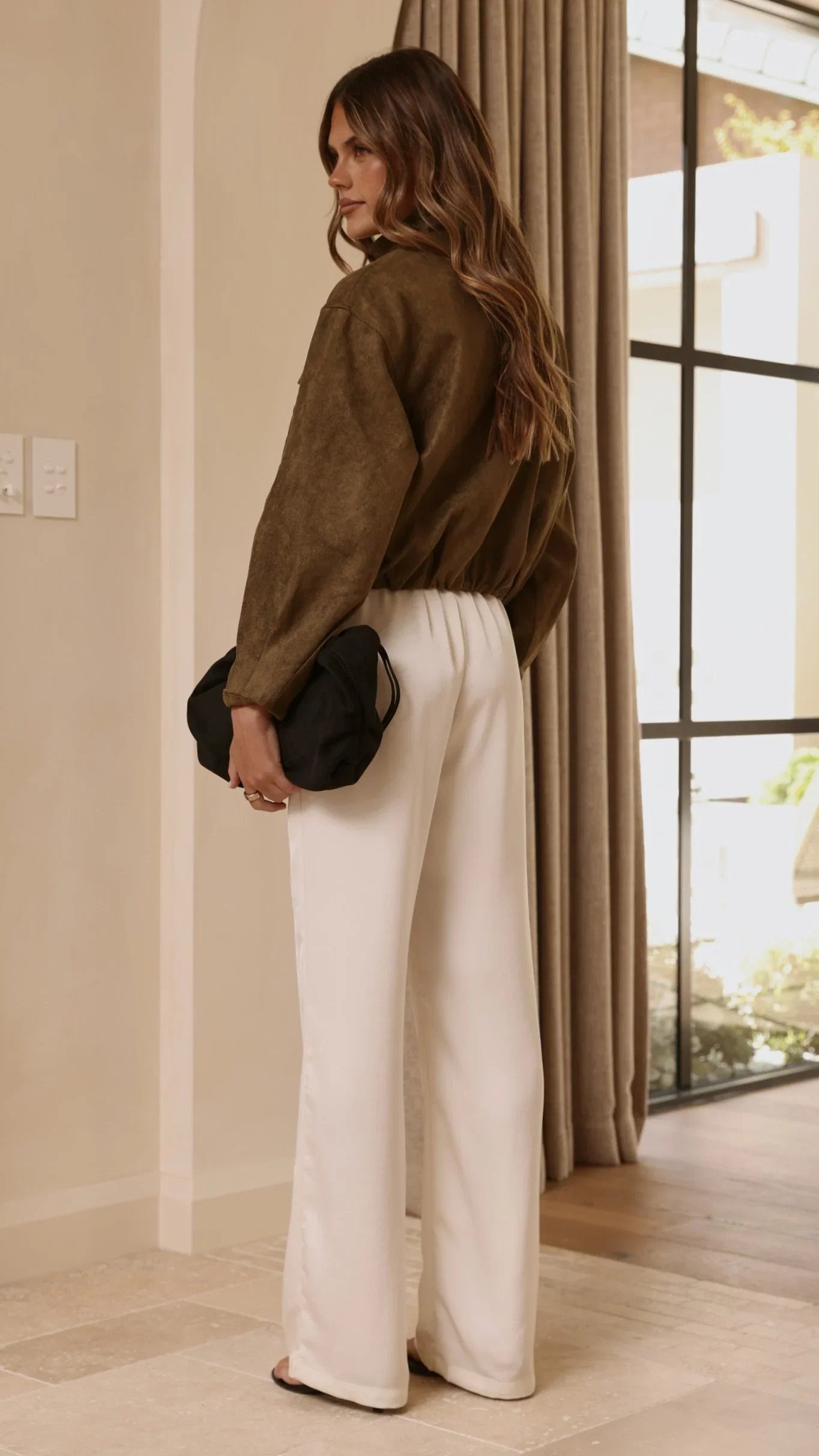 Josh Funnel Neck Jacket Khaki