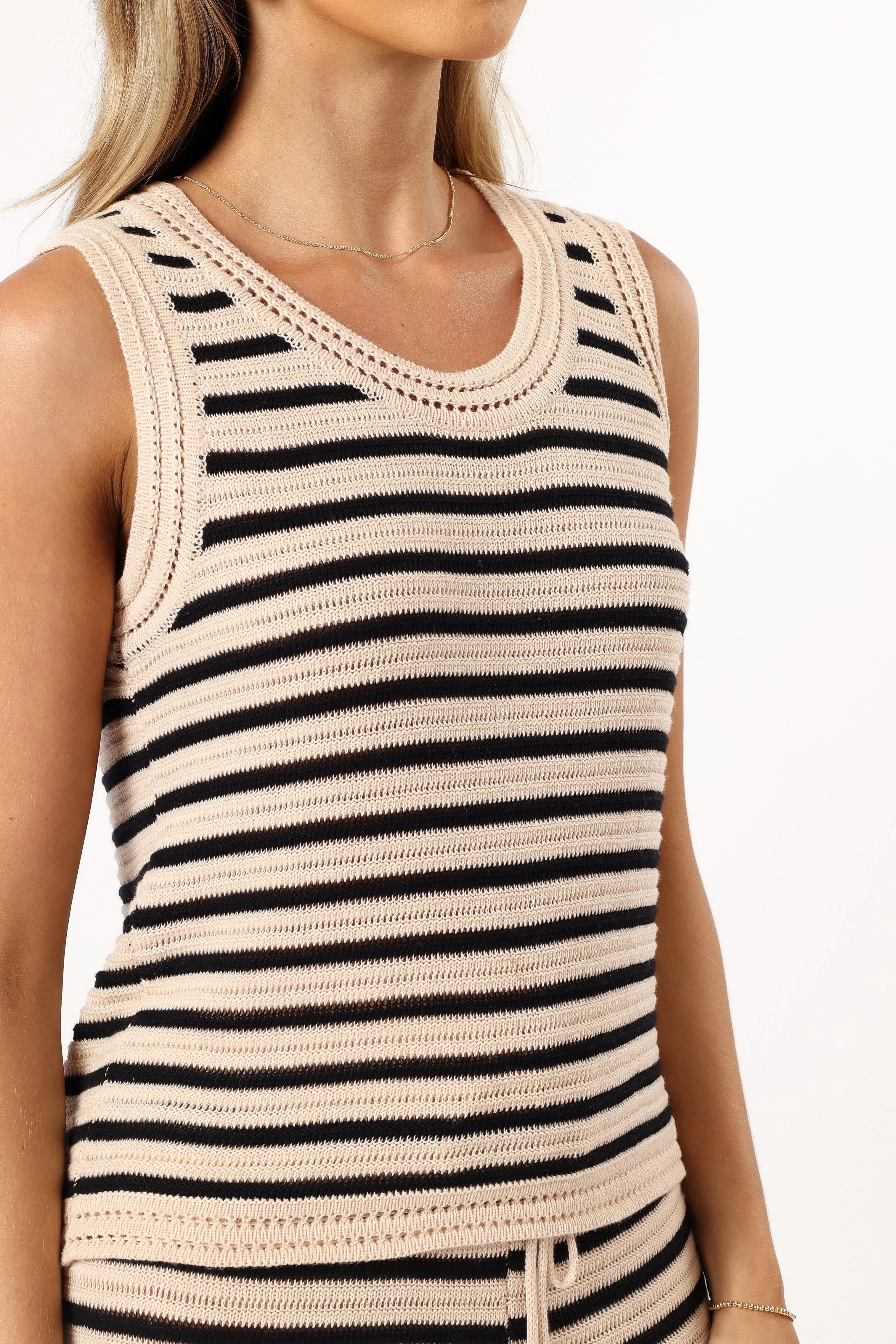 Cherie Knit Top Sand Black